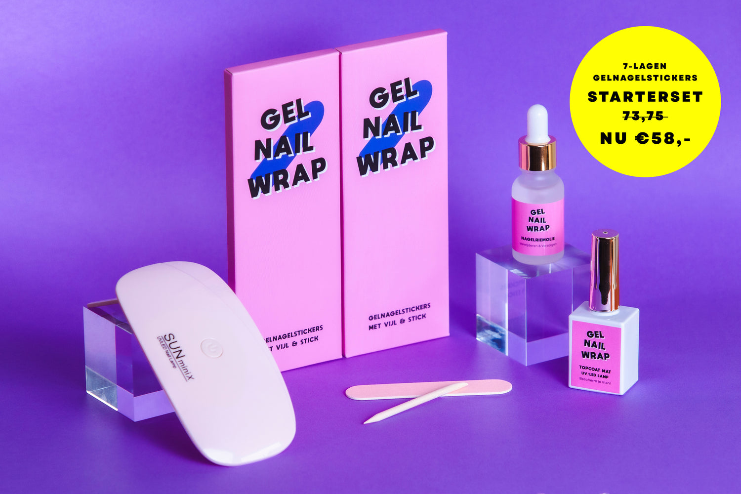 Starterset Gel Nail Wrap met nagel stickers