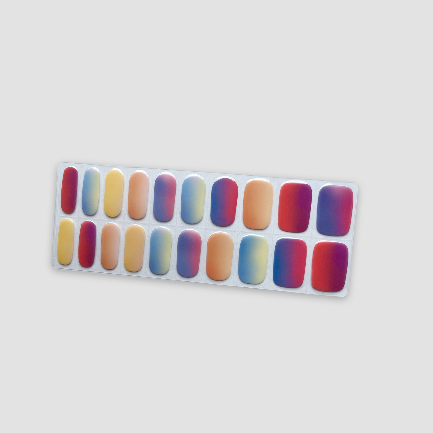 20 nagel wraps Tropical Gradient op een strip